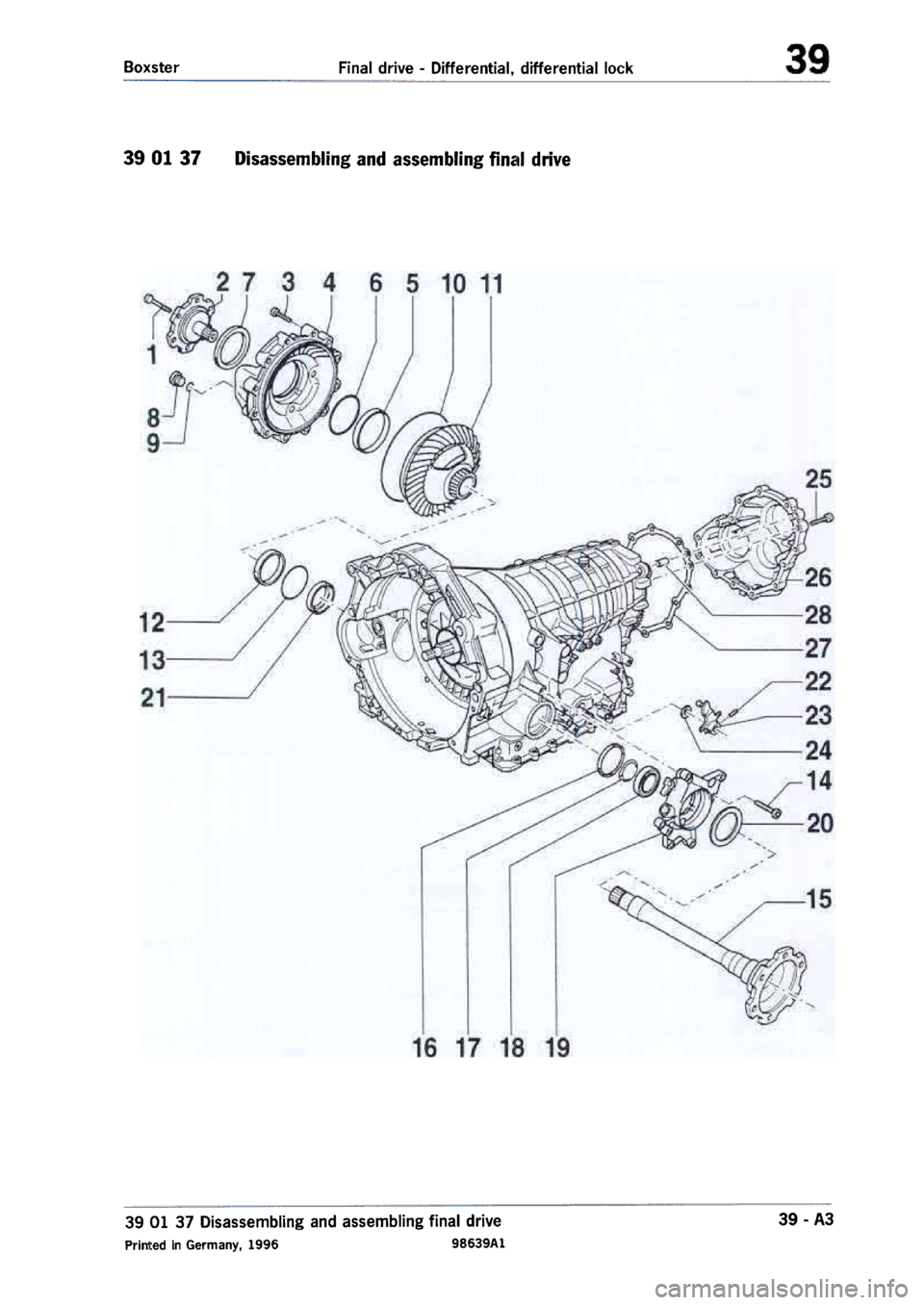 PORSCHE 986 BOXSTER 1997  Workshop Manual 