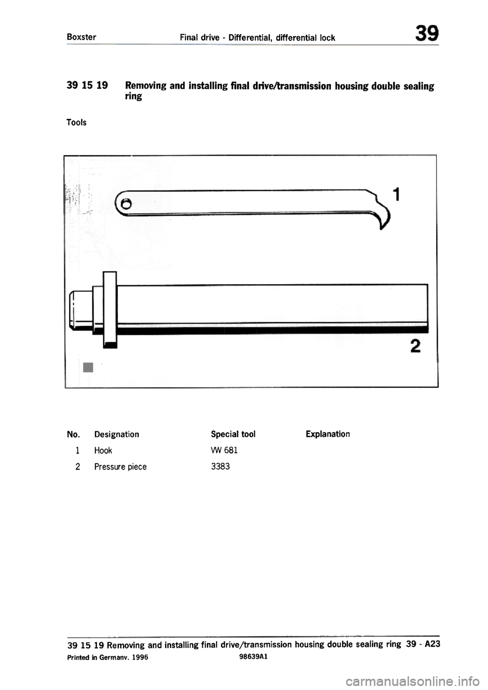 PORSCHE 986 BOXSTER 1997  Workshop Manual 