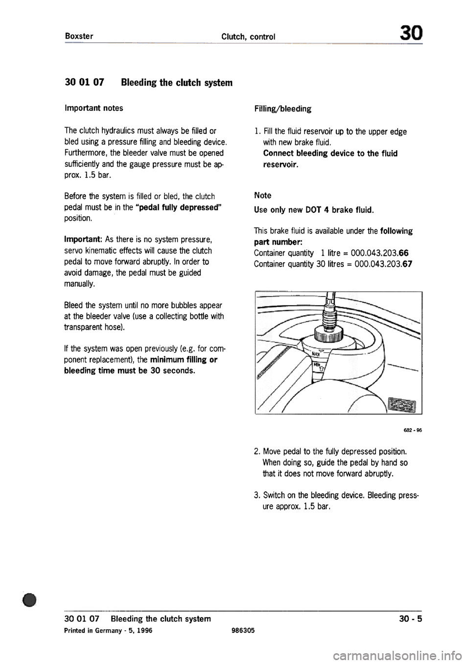 PORSCHE 986 BOXSTER 1997  Workshop Manual 
