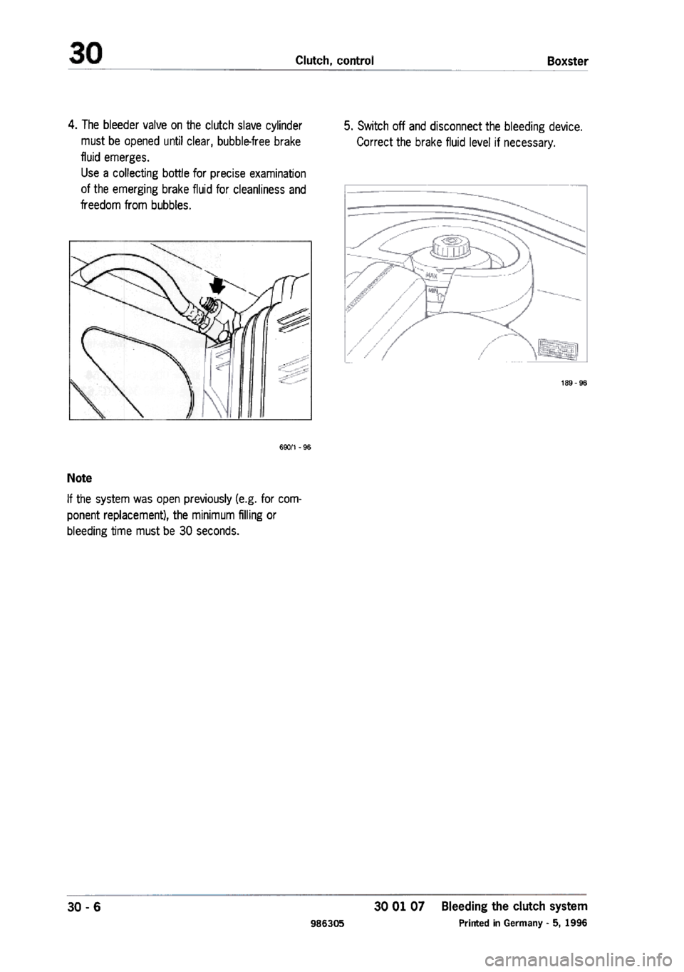 PORSCHE 986 BOXSTER 1997  Workshop Manual 