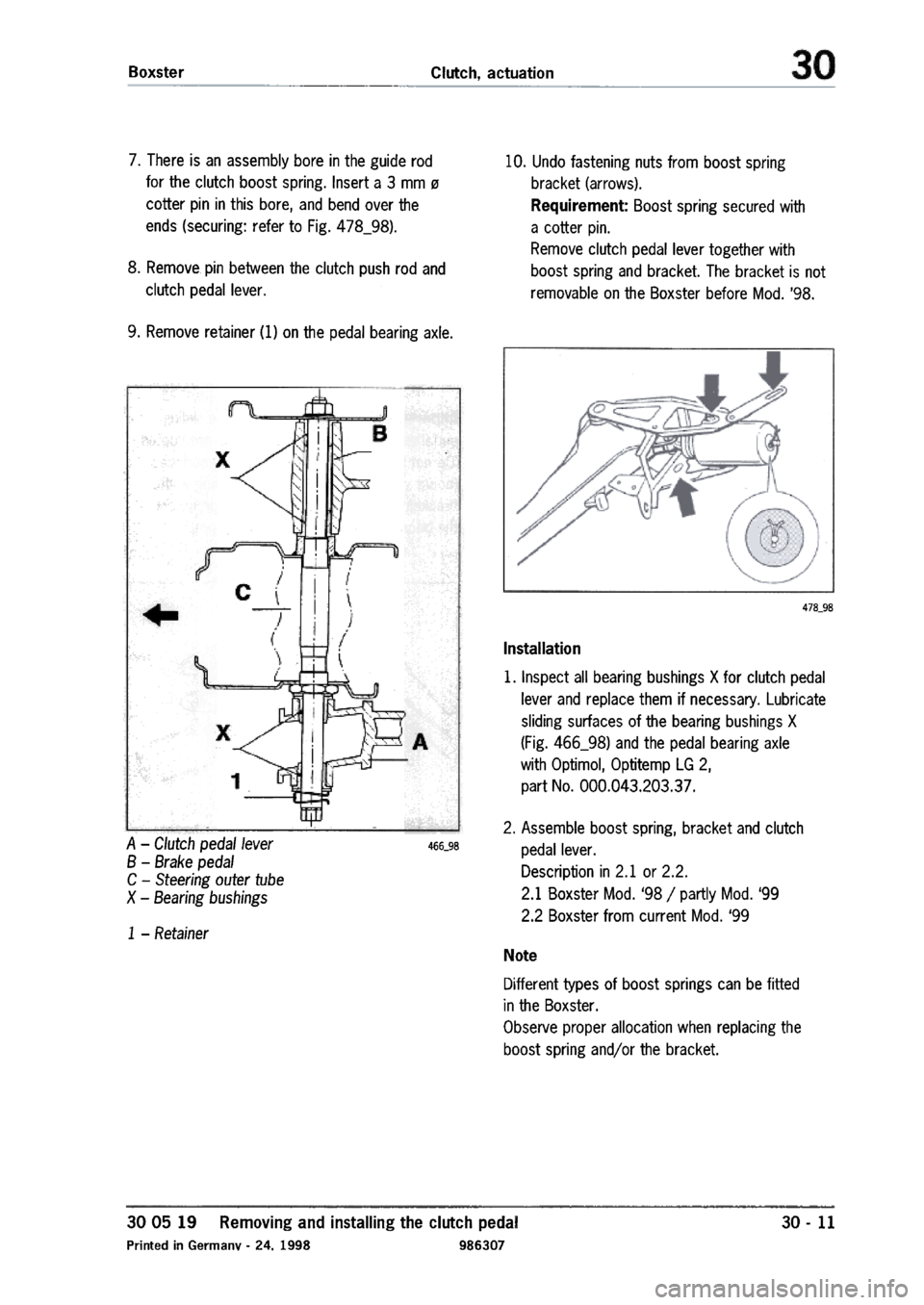 PORSCHE 986 BOXSTER 1997  Workshop Manual 