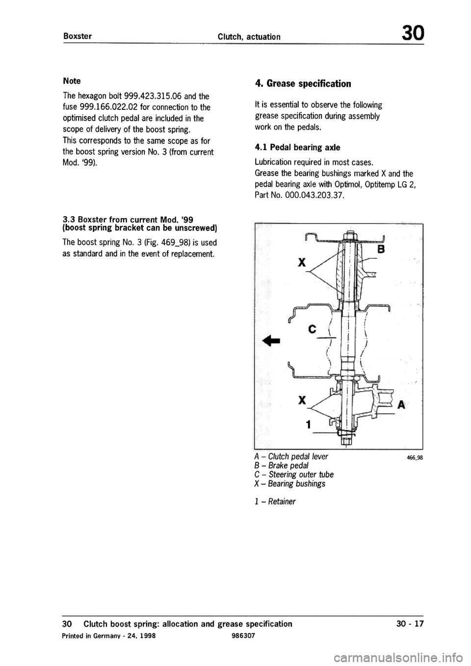 PORSCHE 986 BOXSTER 1997  Workshop Manual 