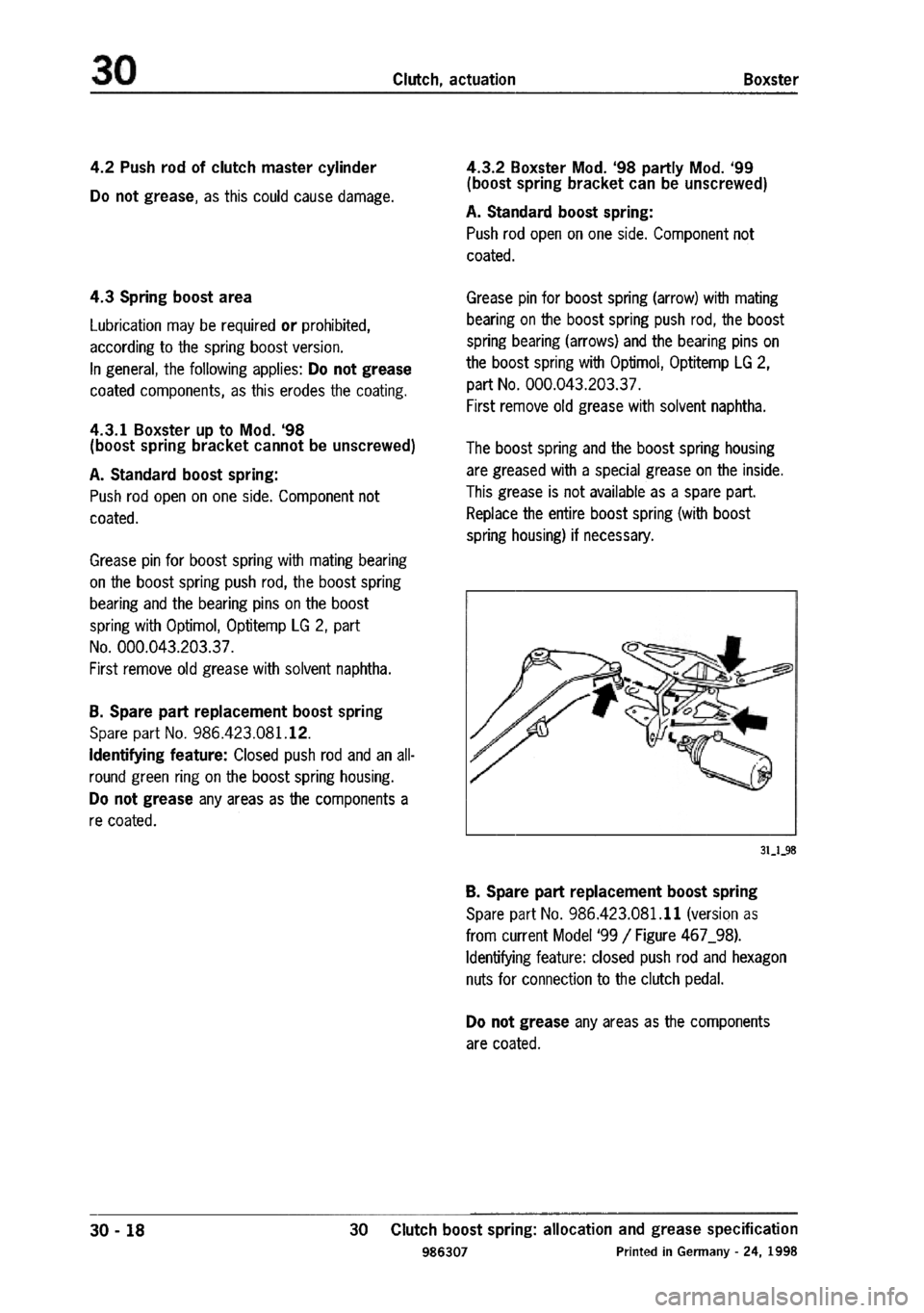 PORSCHE 986 BOXSTER 1997  Workshop Manual 