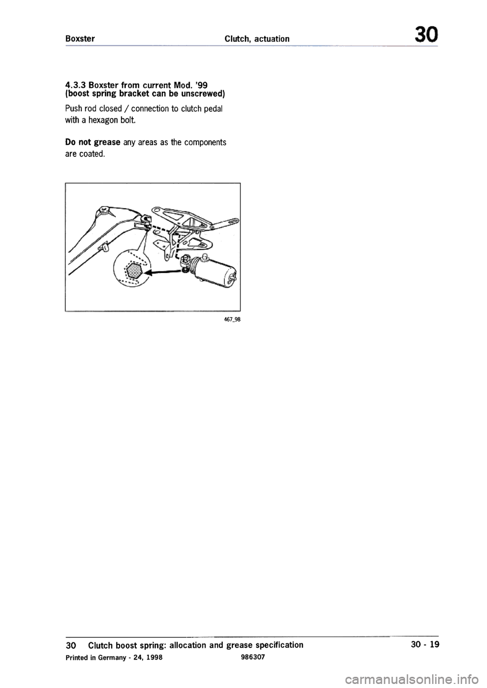 PORSCHE 986 BOXSTER 1997  Workshop Manual 