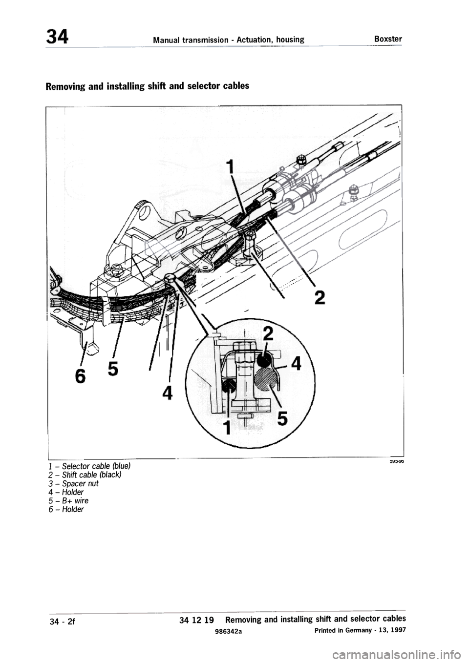 PORSCHE 986 BOXSTER 1997  Workshop Manual 