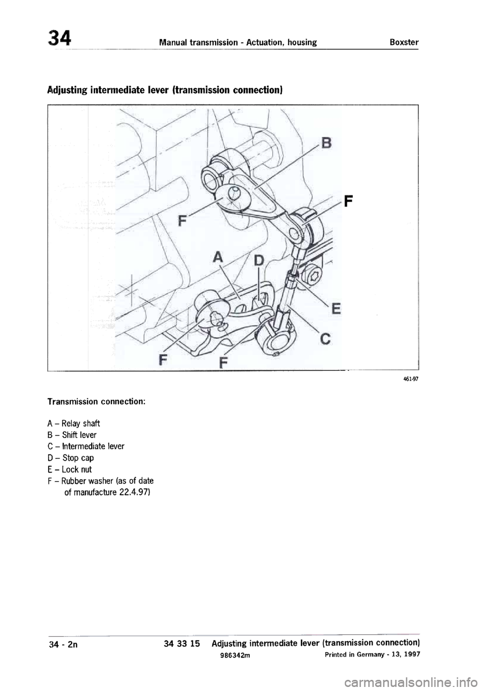 PORSCHE 986 BOXSTER 1997  Workshop Manual 