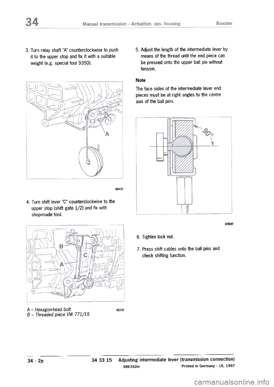 PORSCHE 986 BOXSTER 1997  Workshop Manual 