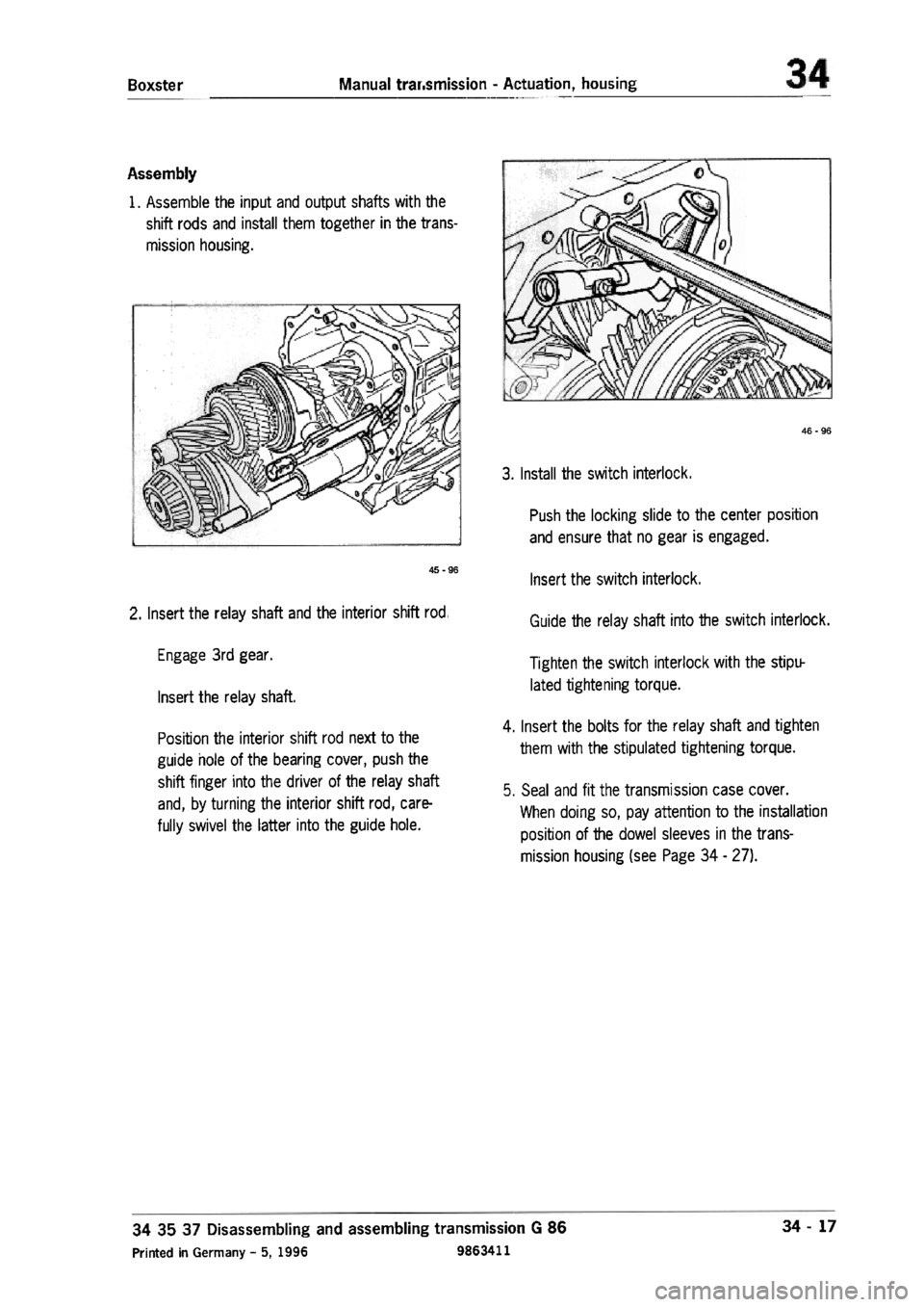 PORSCHE 986 BOXSTER 1997  Workshop Manual 