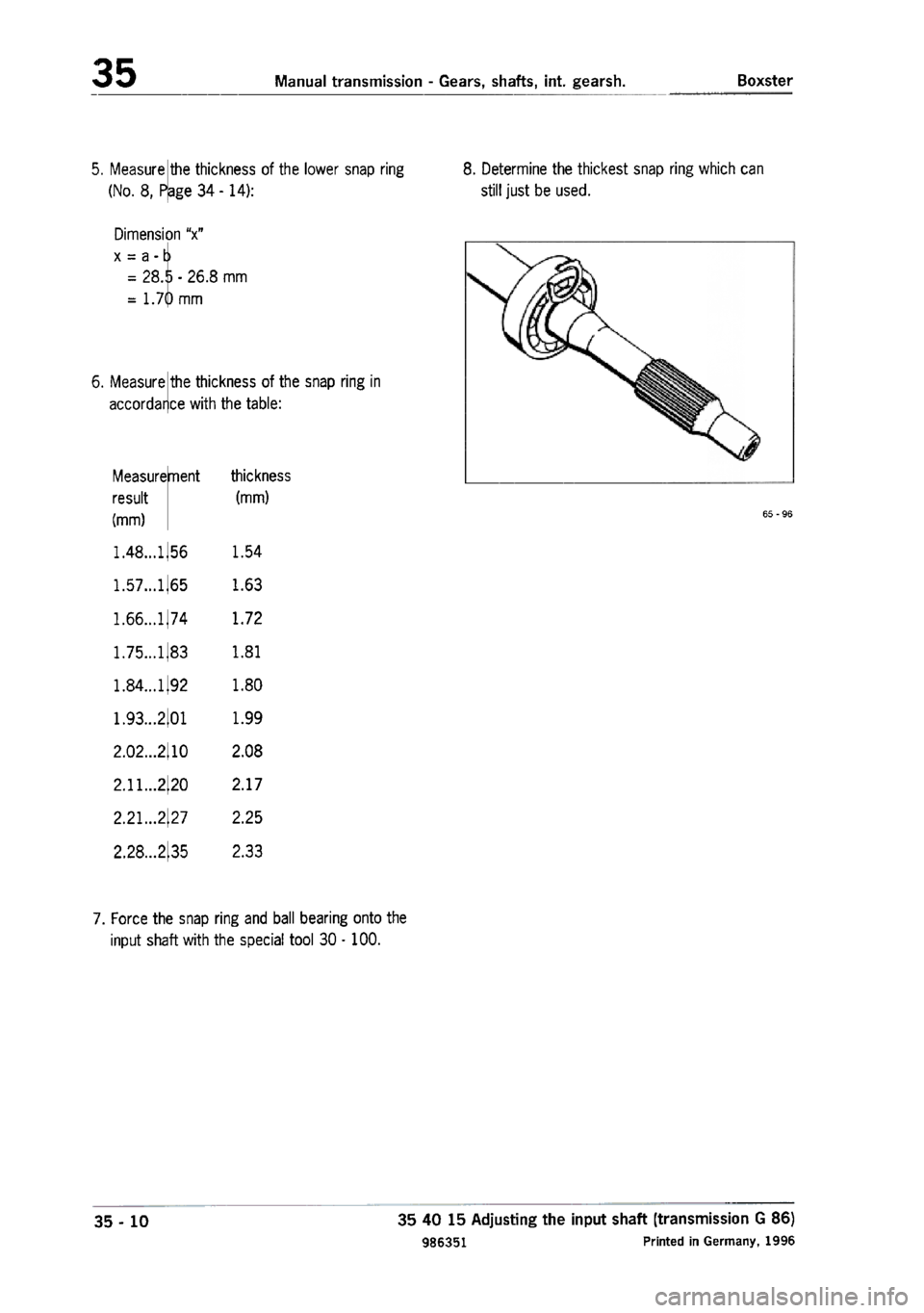 PORSCHE 986 BOXSTER 1997  Workshop Manual 