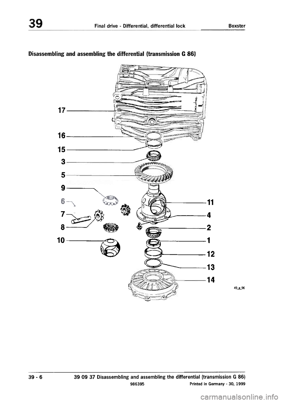 PORSCHE 986 BOXSTER 1997  Workshop Manual 