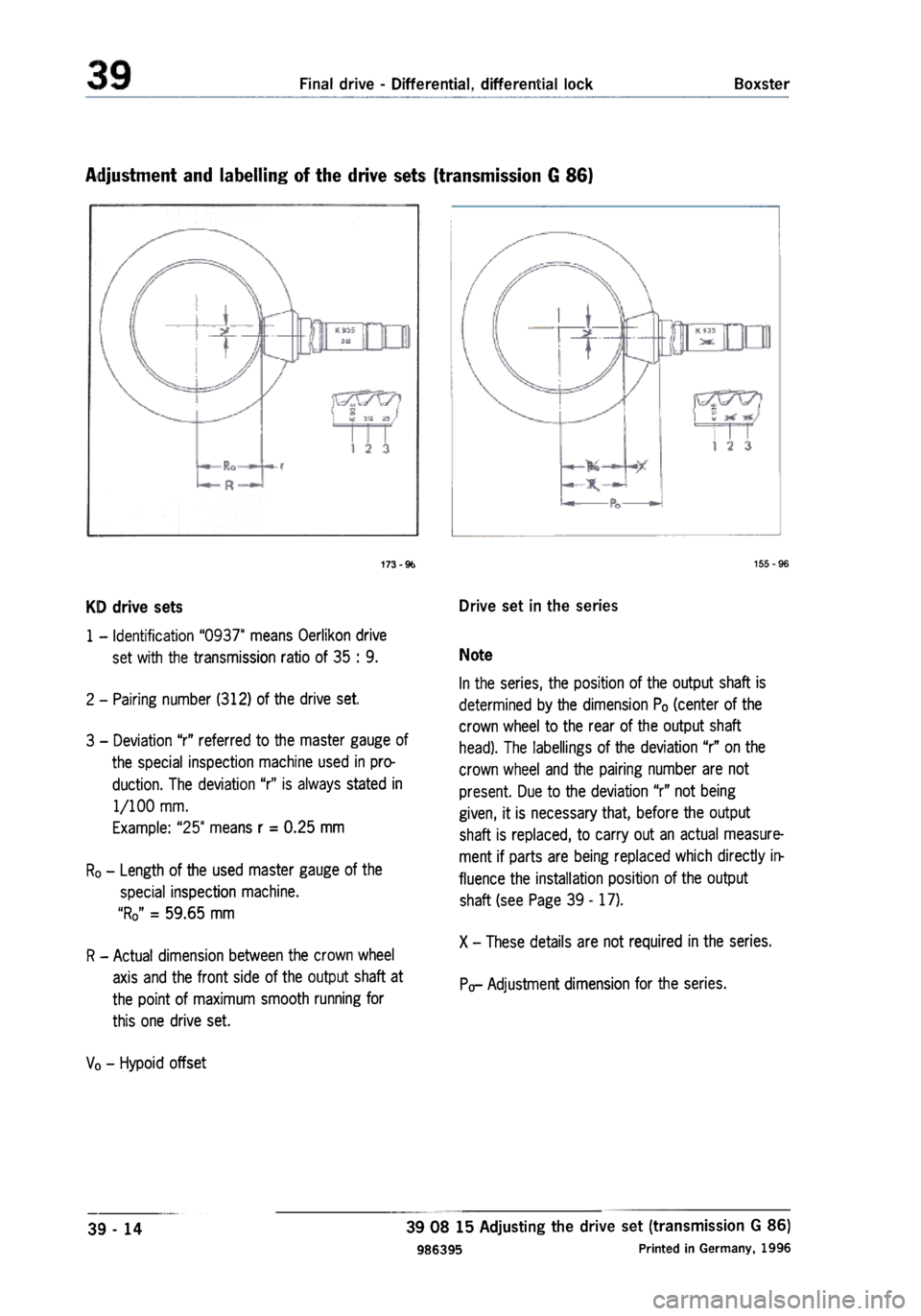 PORSCHE 986 BOXSTER 1997  Workshop Manual 