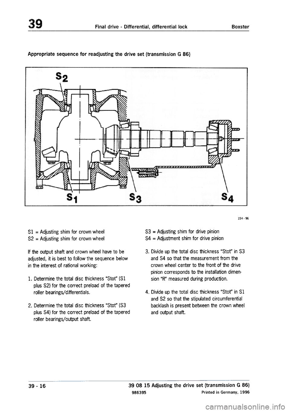 PORSCHE 986 BOXSTER 1997  Workshop Manual 