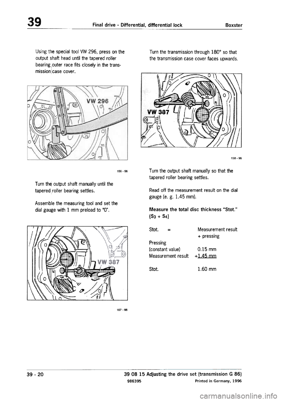 PORSCHE 986 BOXSTER 1997  Workshop Manual 