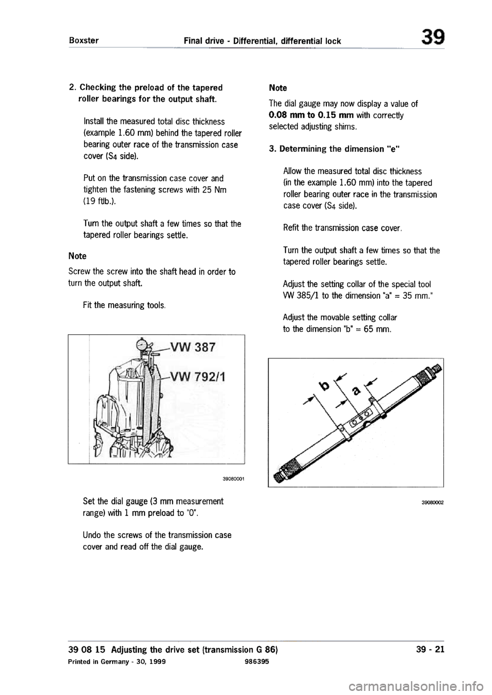 PORSCHE 986 BOXSTER 1997  Workshop Manual 