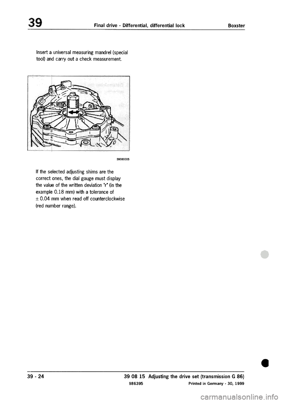 PORSCHE 986 BOXSTER 1997  Workshop Manual 