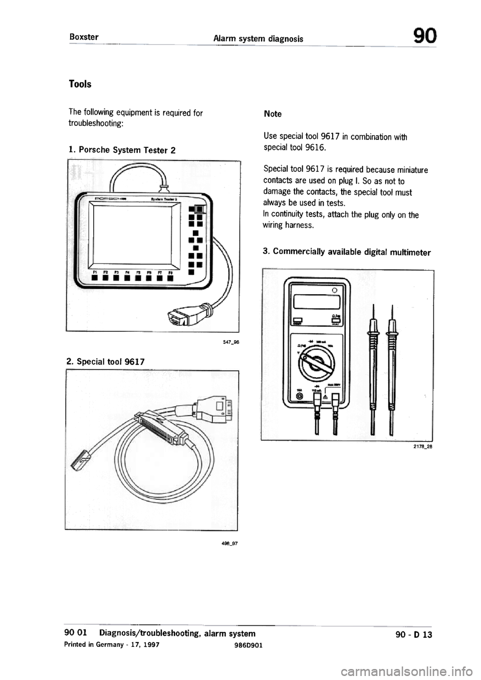 PORSCHE 986 BOXSTER 1997  Workshop Manual 