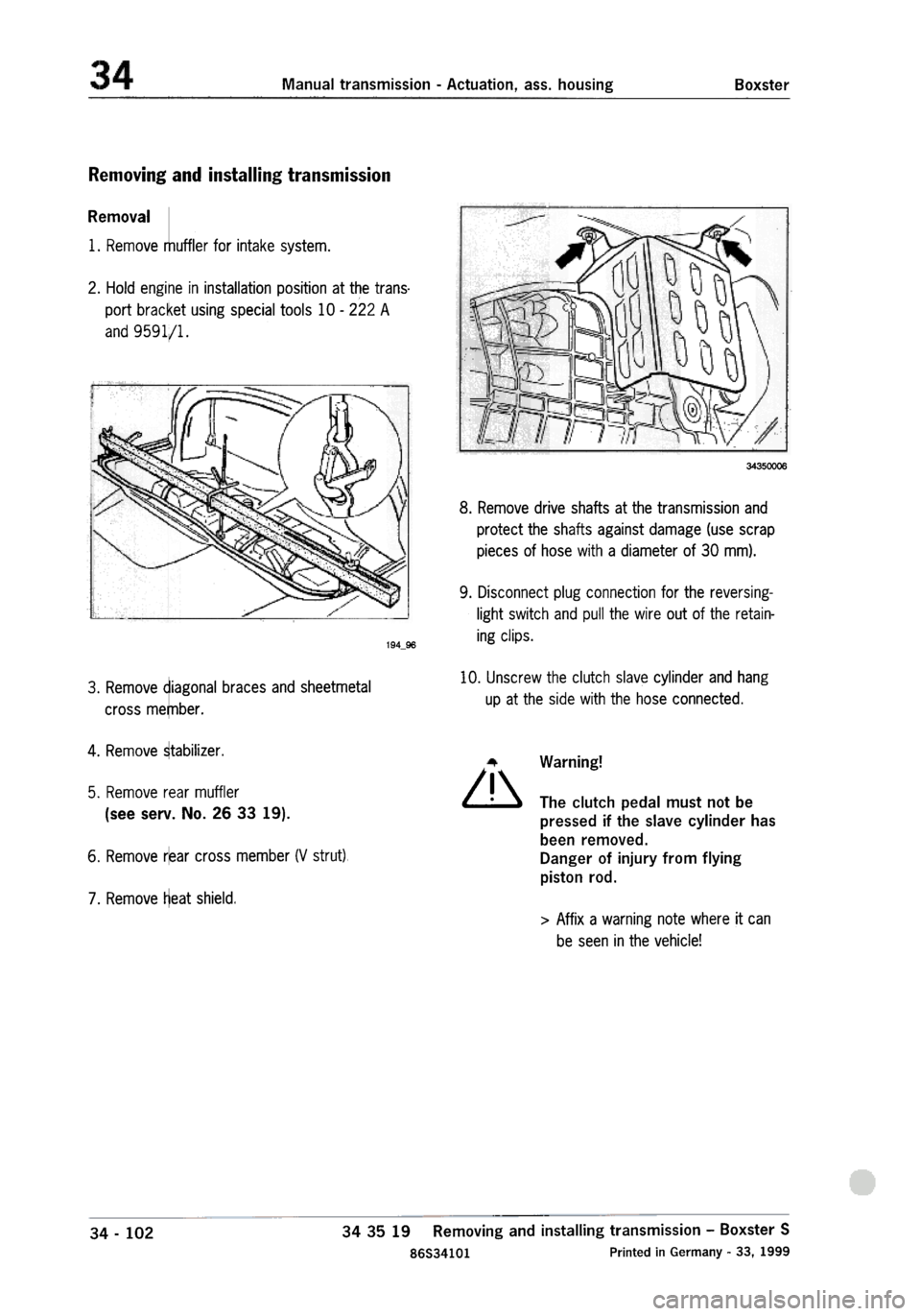 PORSCHE 986 BOXSTER 1997 Workshop Manual PORSCHE 986 BOXSTER 1997 Workshop Manual