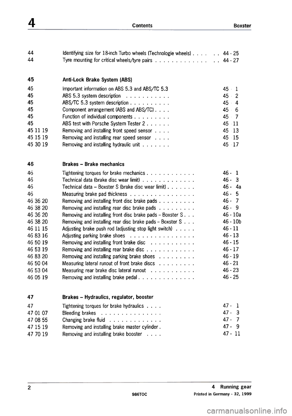 PORSCHE 986 BOXSTER 1997 Workshop Manual PORSCHE 986 BOXSTER 1997 Workshop Manual