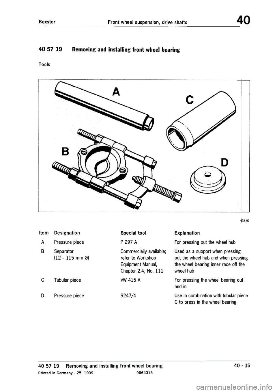 PORSCHE 986 BOXSTER 1997 Workshop Manual PORSCHE 986 BOXSTER 1997 Workshop Manual