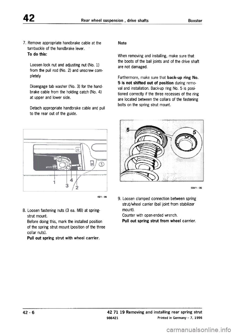 PORSCHE 986 BOXSTER 1997  Workshop Manual 