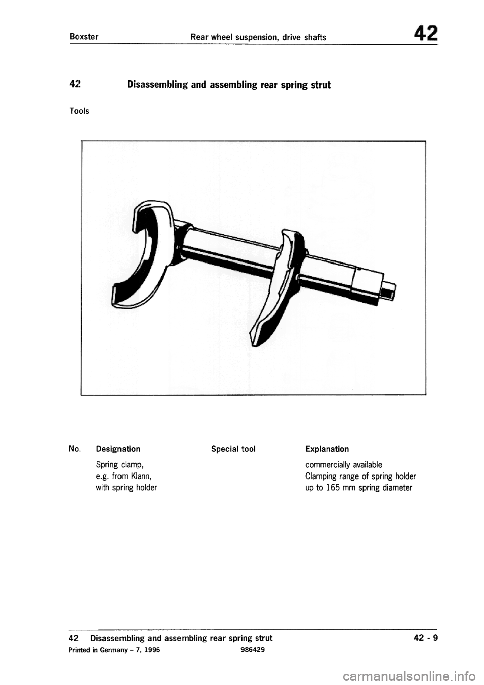 PORSCHE 986 BOXSTER 1997  Workshop Manual 