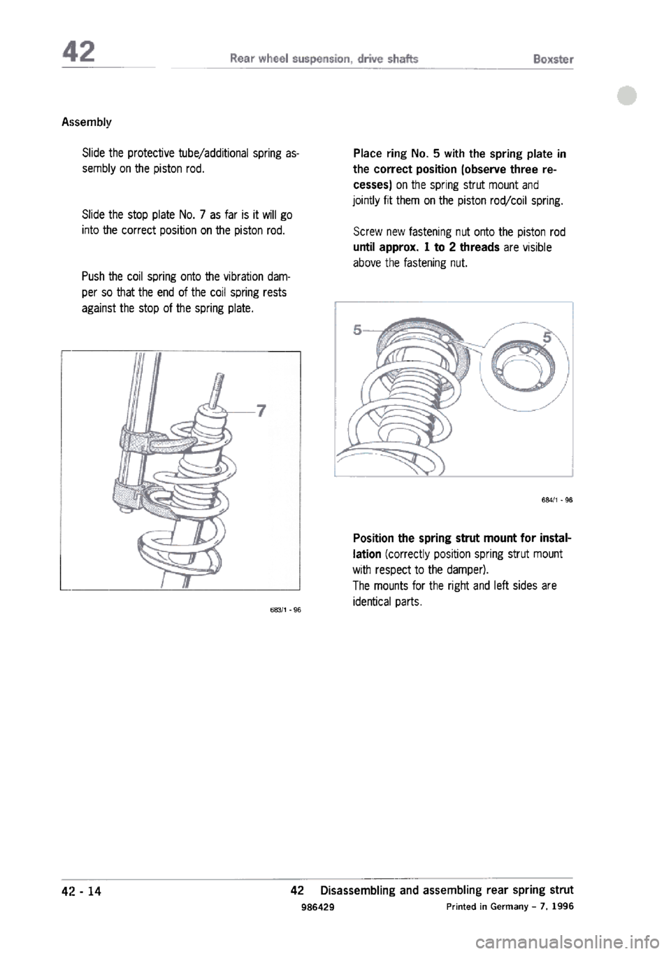 PORSCHE 986 BOXSTER 1997  Workshop Manual 
