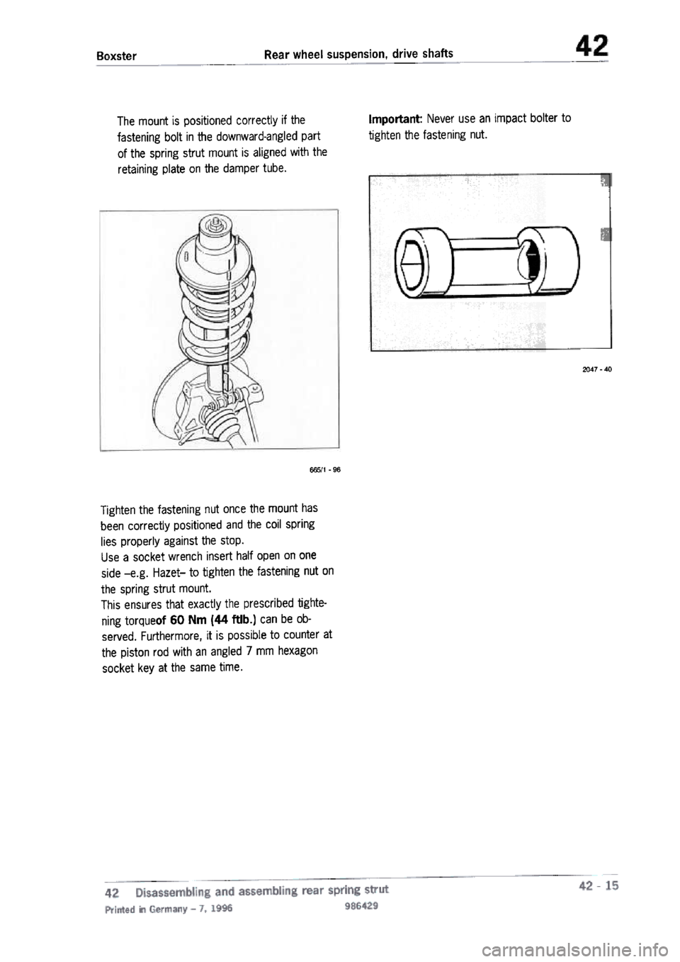 PORSCHE 986 BOXSTER 1997  Workshop Manual 