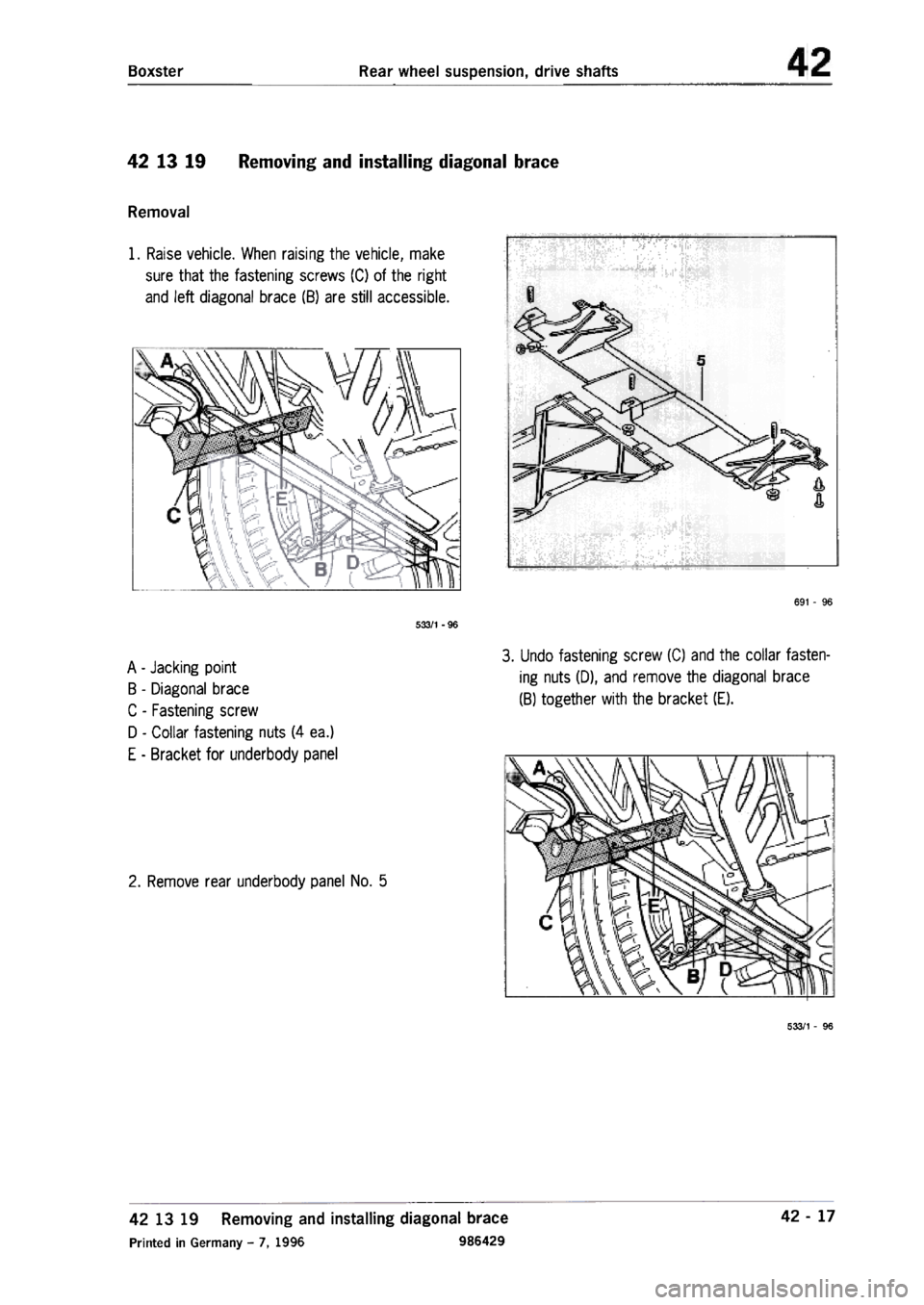PORSCHE 986 BOXSTER 1997  Workshop Manual 