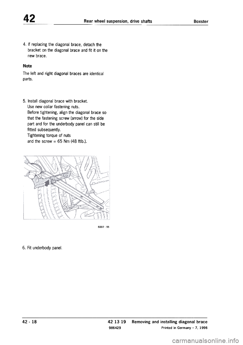 PORSCHE 986 BOXSTER 1997  Workshop Manual 