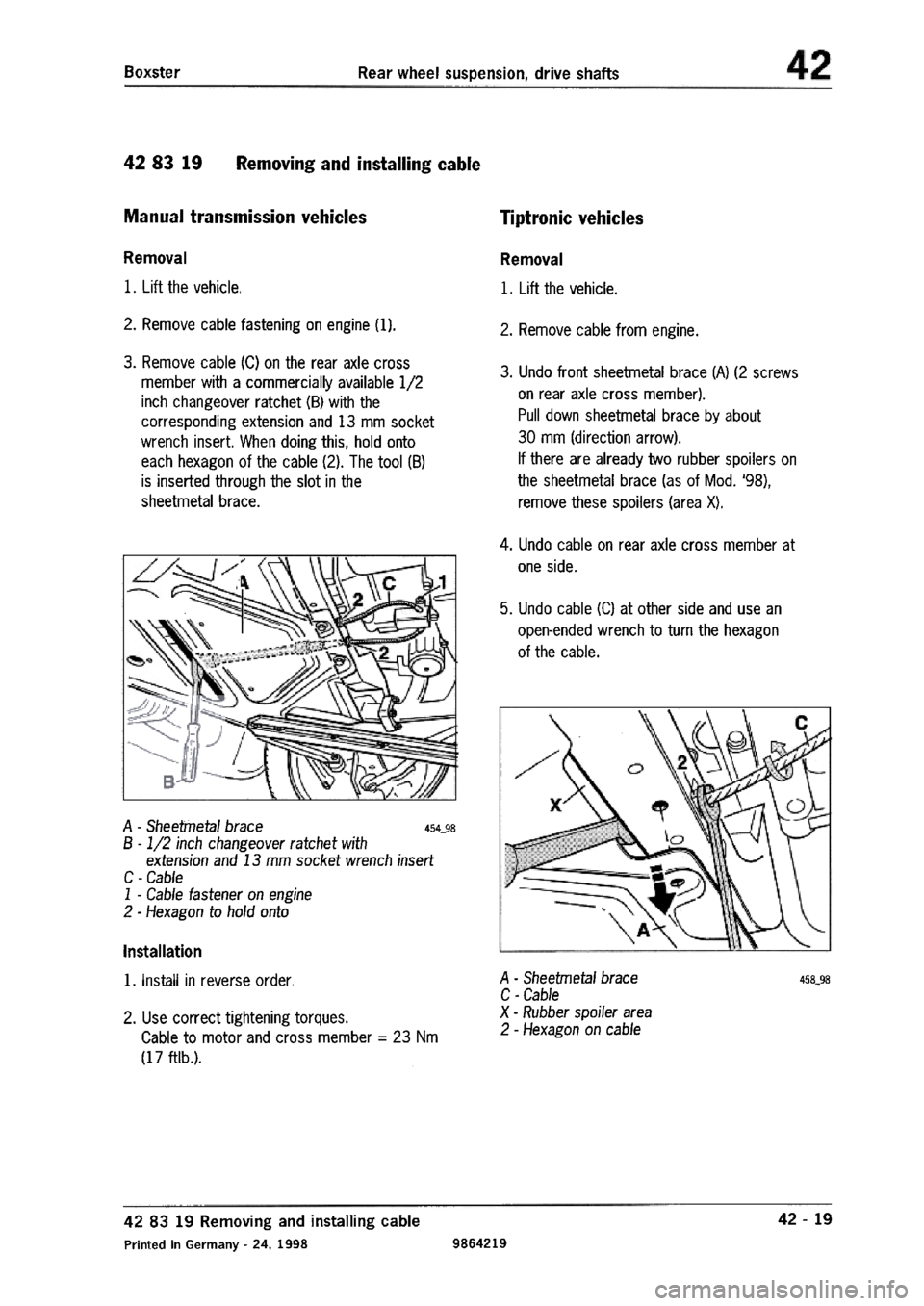PORSCHE 986 BOXSTER 1997  Workshop Manual 