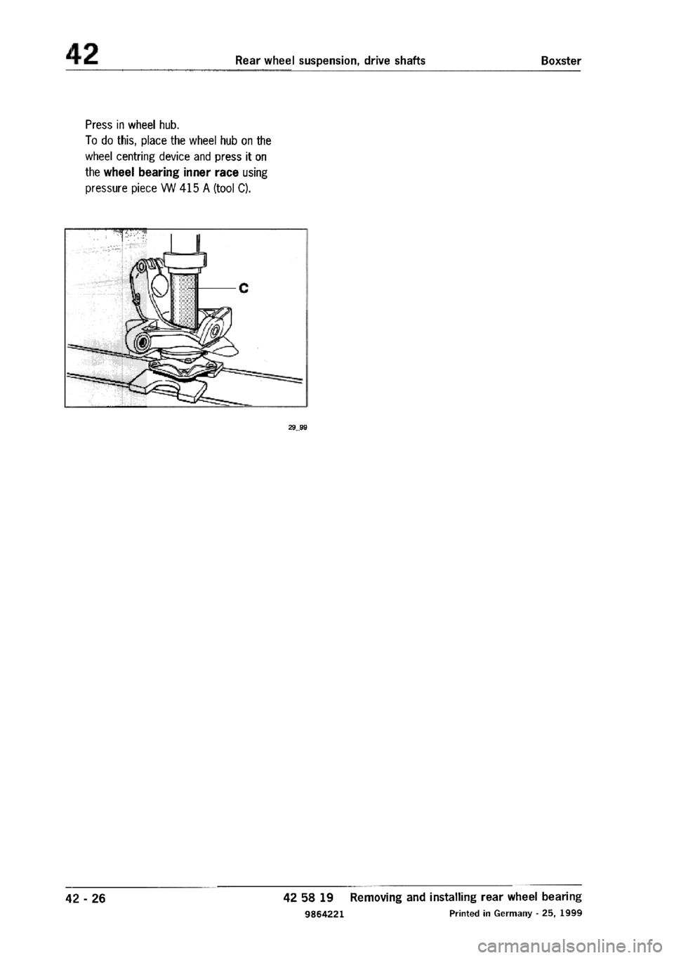 PORSCHE 986 BOXSTER 1997 Workshop Manual PORSCHE 986 BOXSTER 1997 Workshop Manual