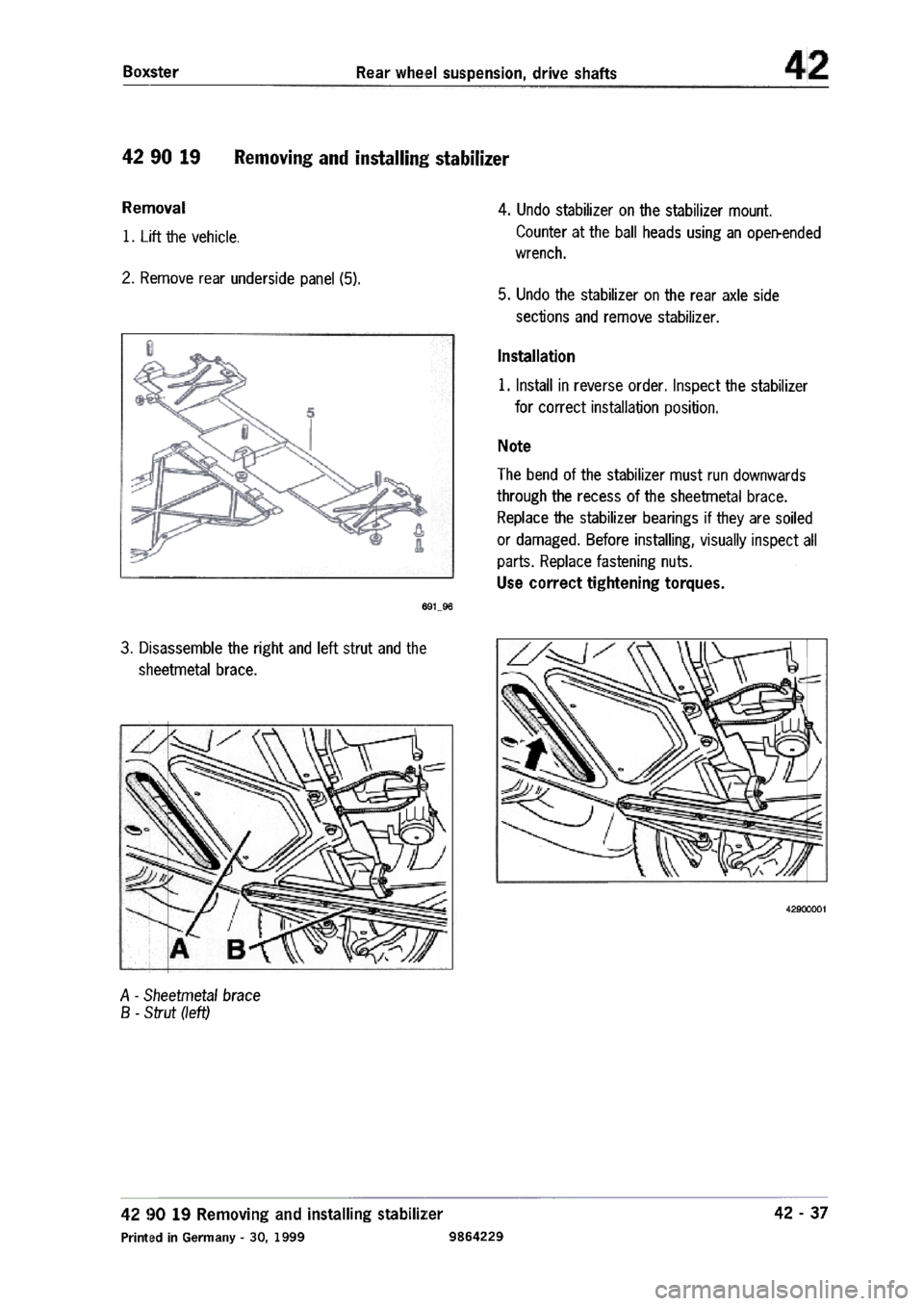 PORSCHE 986 BOXSTER 1997  Workshop Manual 