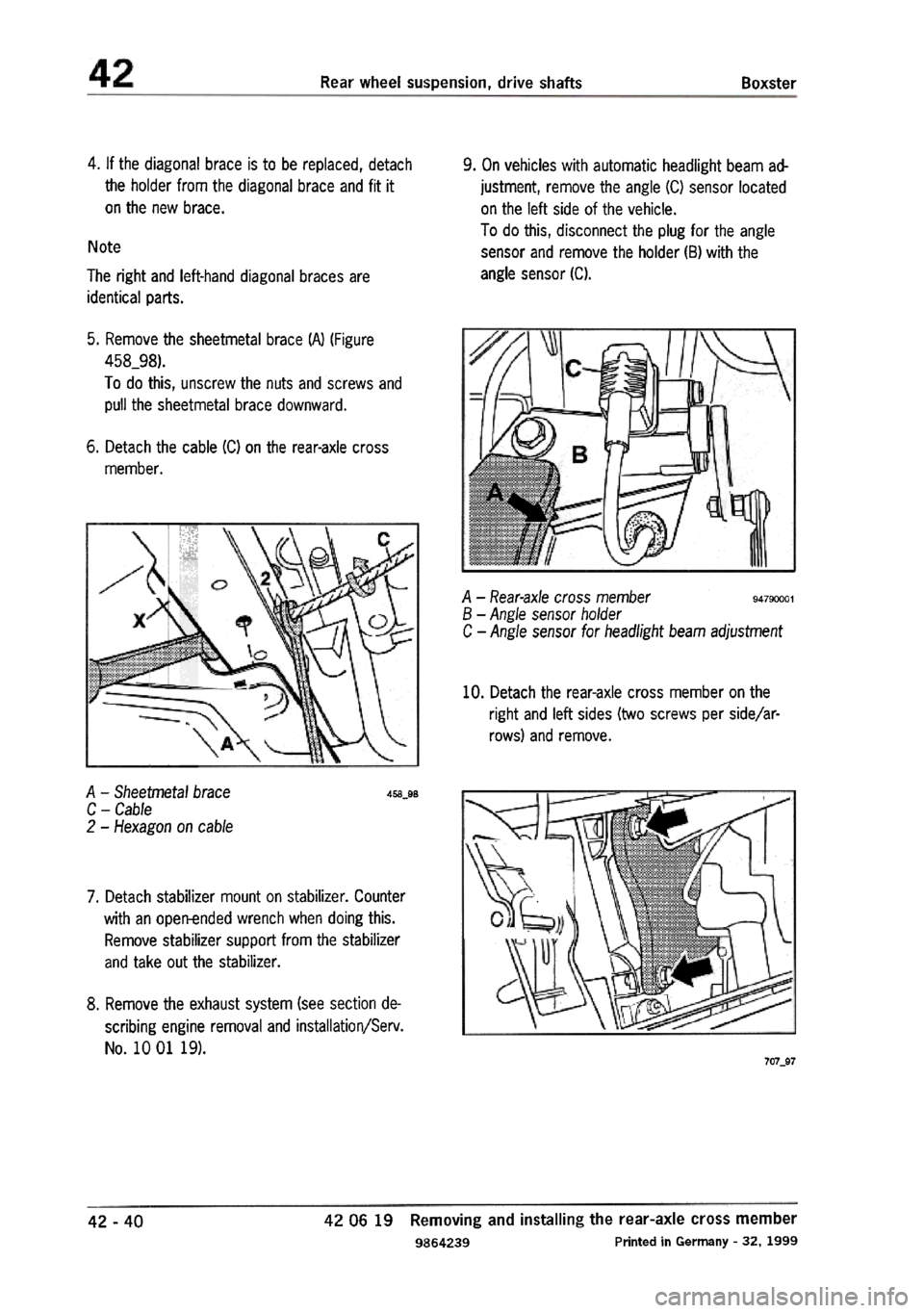 PORSCHE 986 BOXSTER 1997  Workshop Manual 