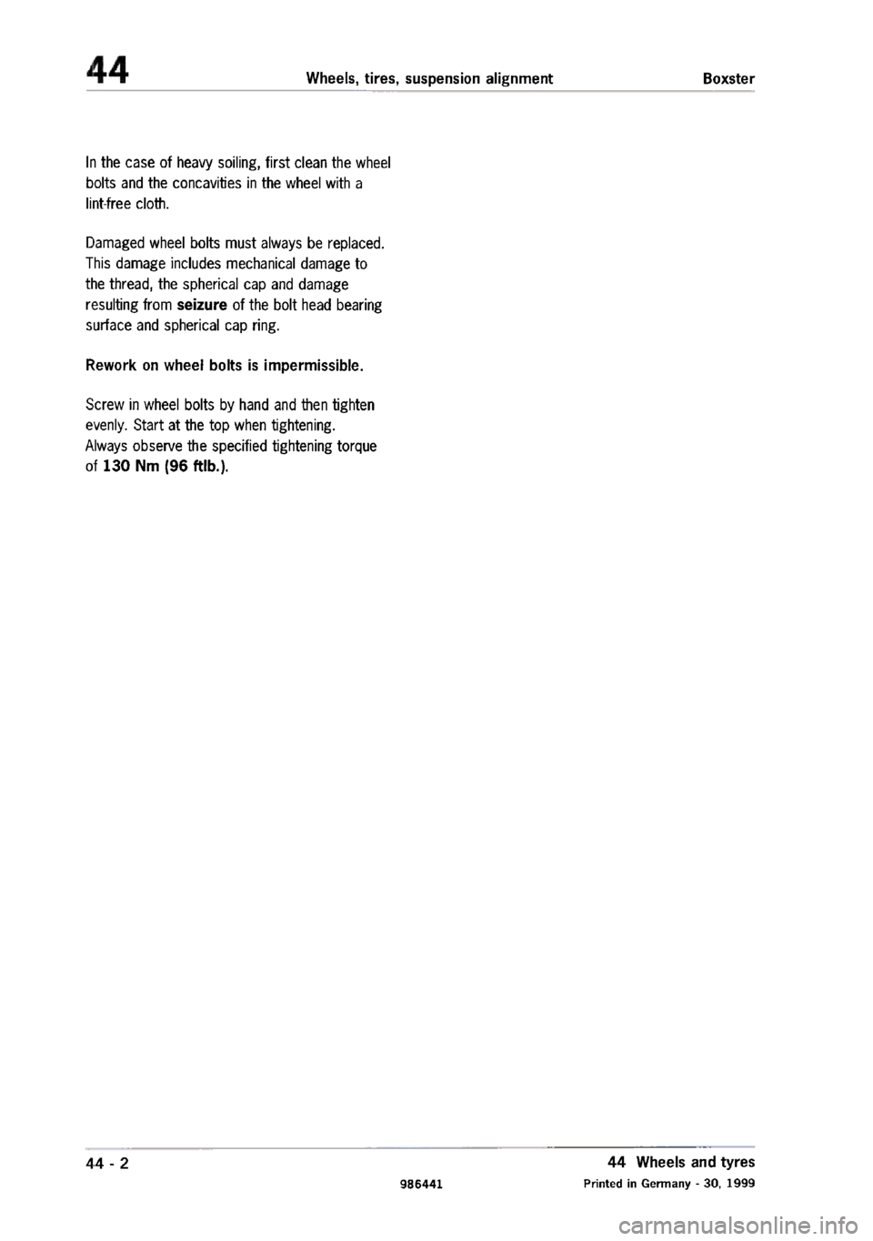 PORSCHE 986 BOXSTER 1997  Workshop Manual 