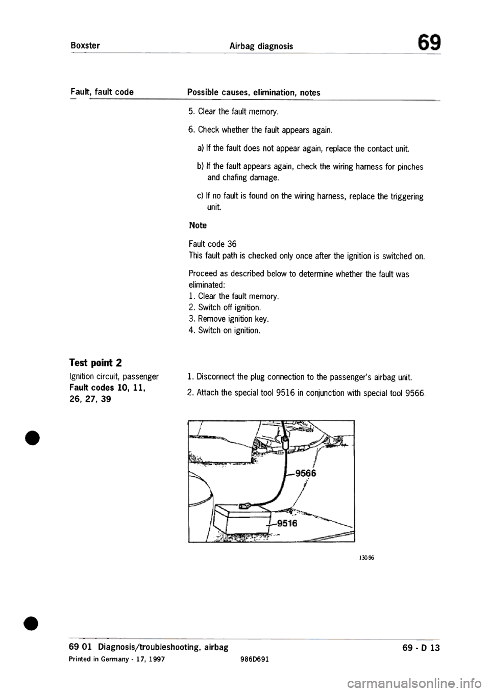 PORSCHE 986 BOXSTER 1997 User Guide PORSCHE 986 BOXSTER 1997 User Guide