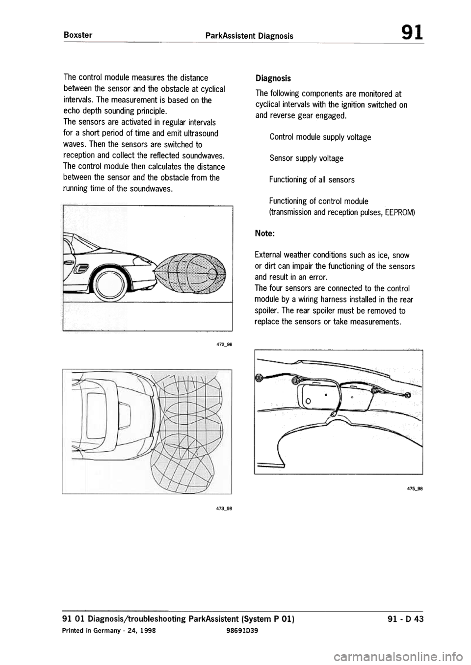 PORSCHE 986 BOXSTER 1997  Workshop Manual 
