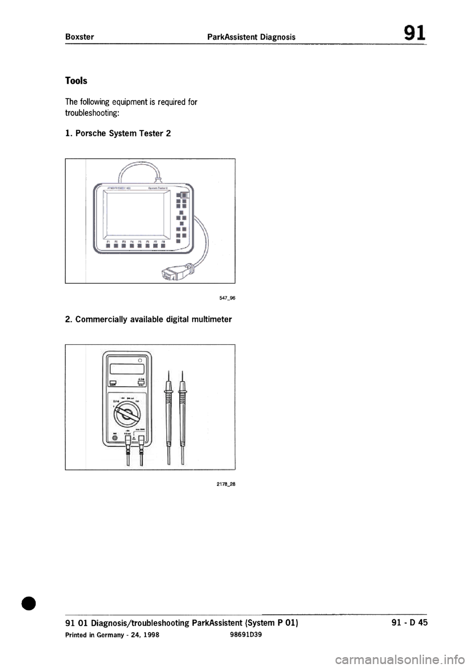 PORSCHE 986 BOXSTER 1997  Workshop Manual 