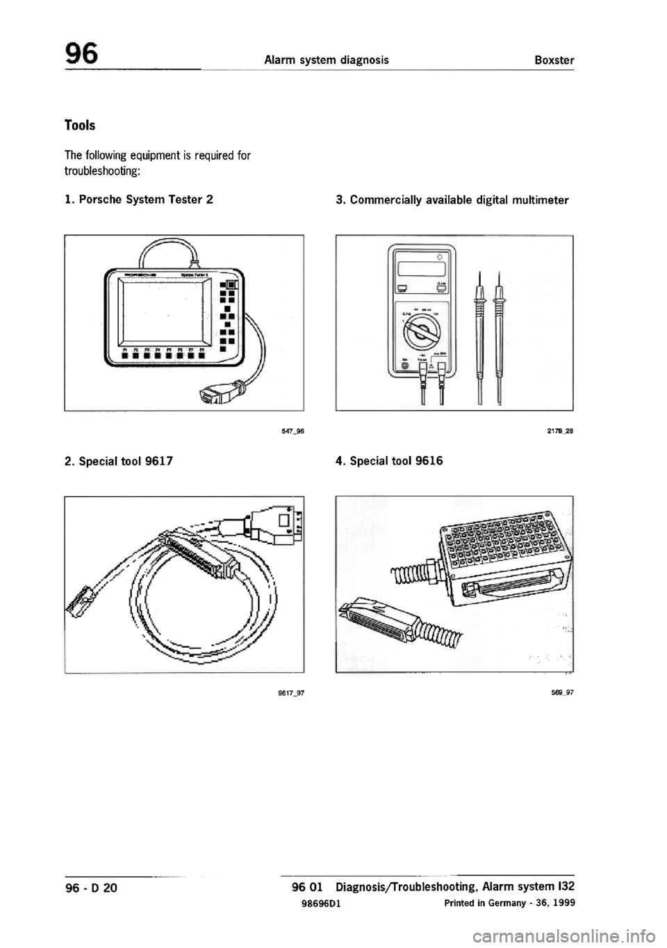PORSCHE 986 BOXSTER 1997  Workshop Manual 
