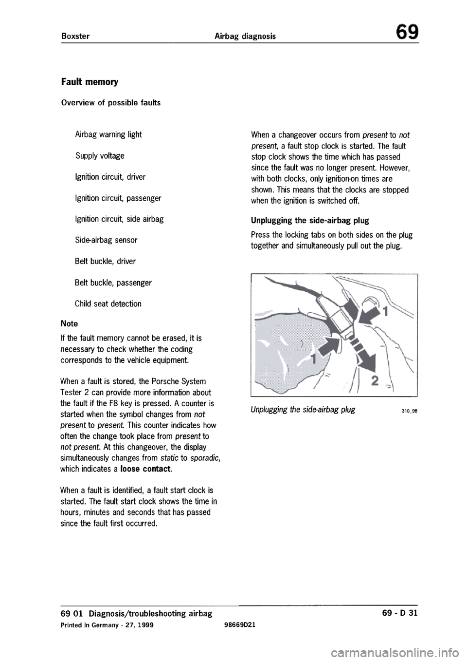 PORSCHE 986 BOXSTER 1997 Owners Guide 
