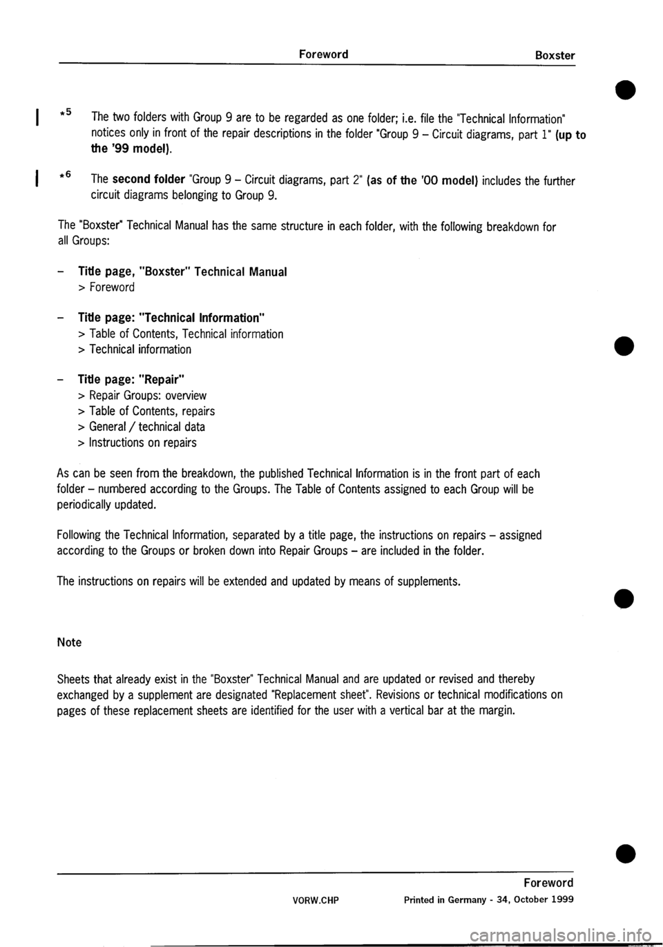 PORSCHE 986 BOXSTER 1997  Workshop Manual 