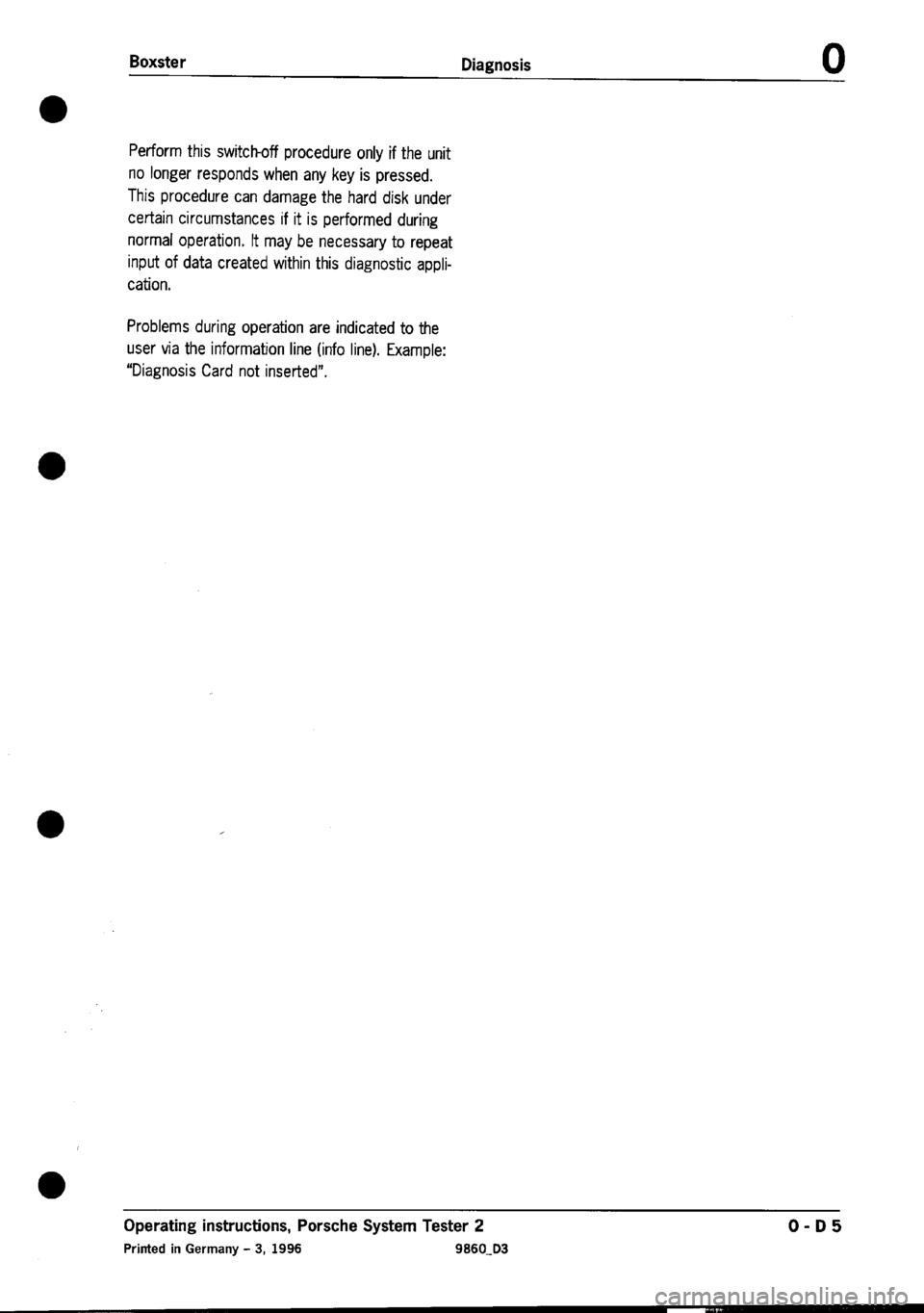 PORSCHE 986 BOXSTER 1997  Workshop Manual 