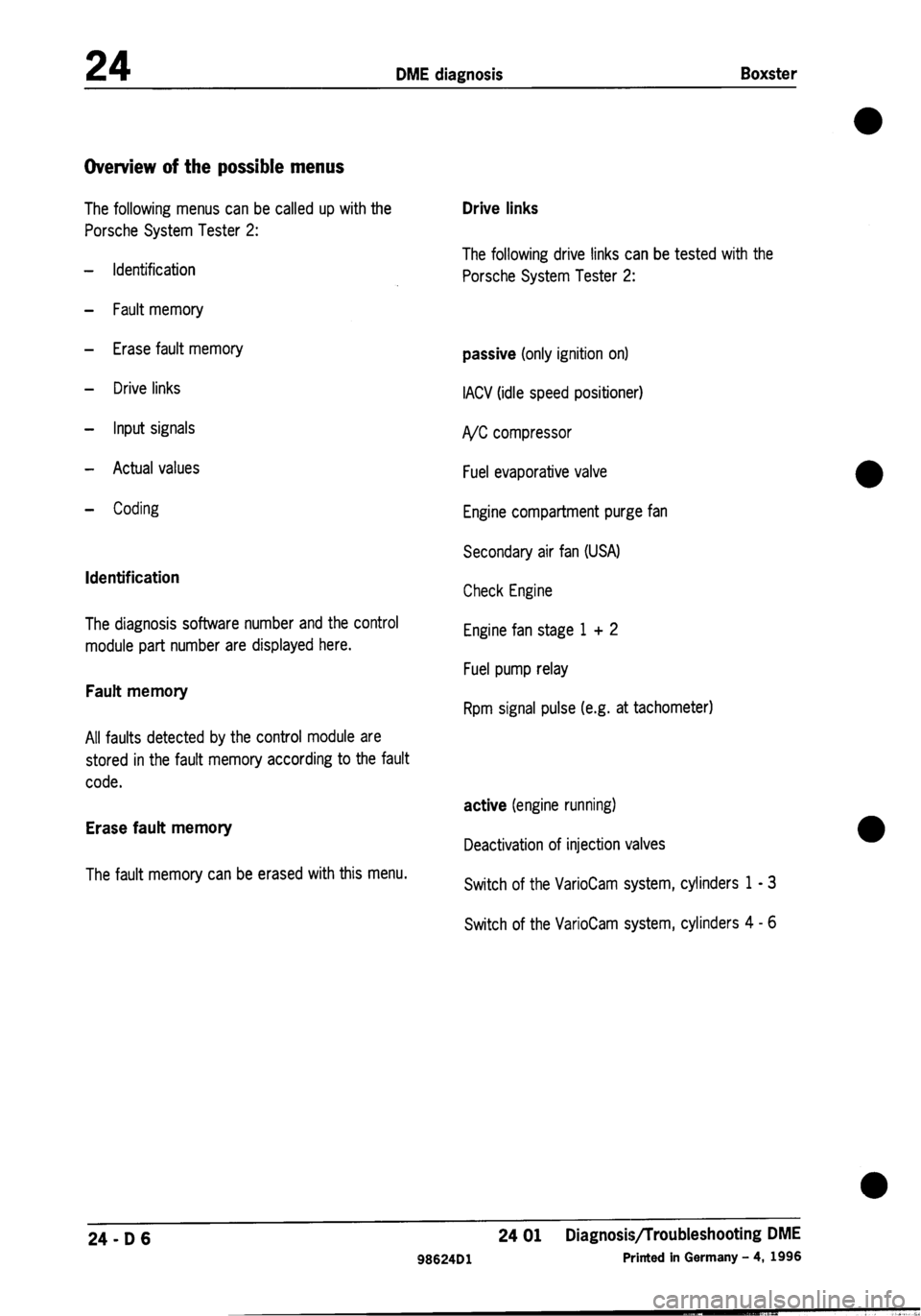 PORSCHE 986 BOXSTER 1997 Workshop Manual PORSCHE 986 BOXSTER 1997 Workshop Manual