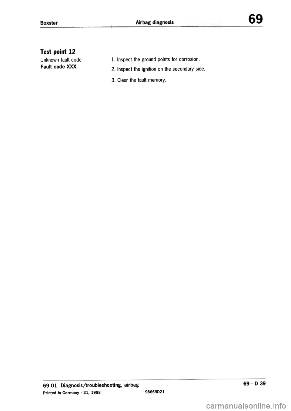 PORSCHE 986 BOXSTER 1997 Service Manual 