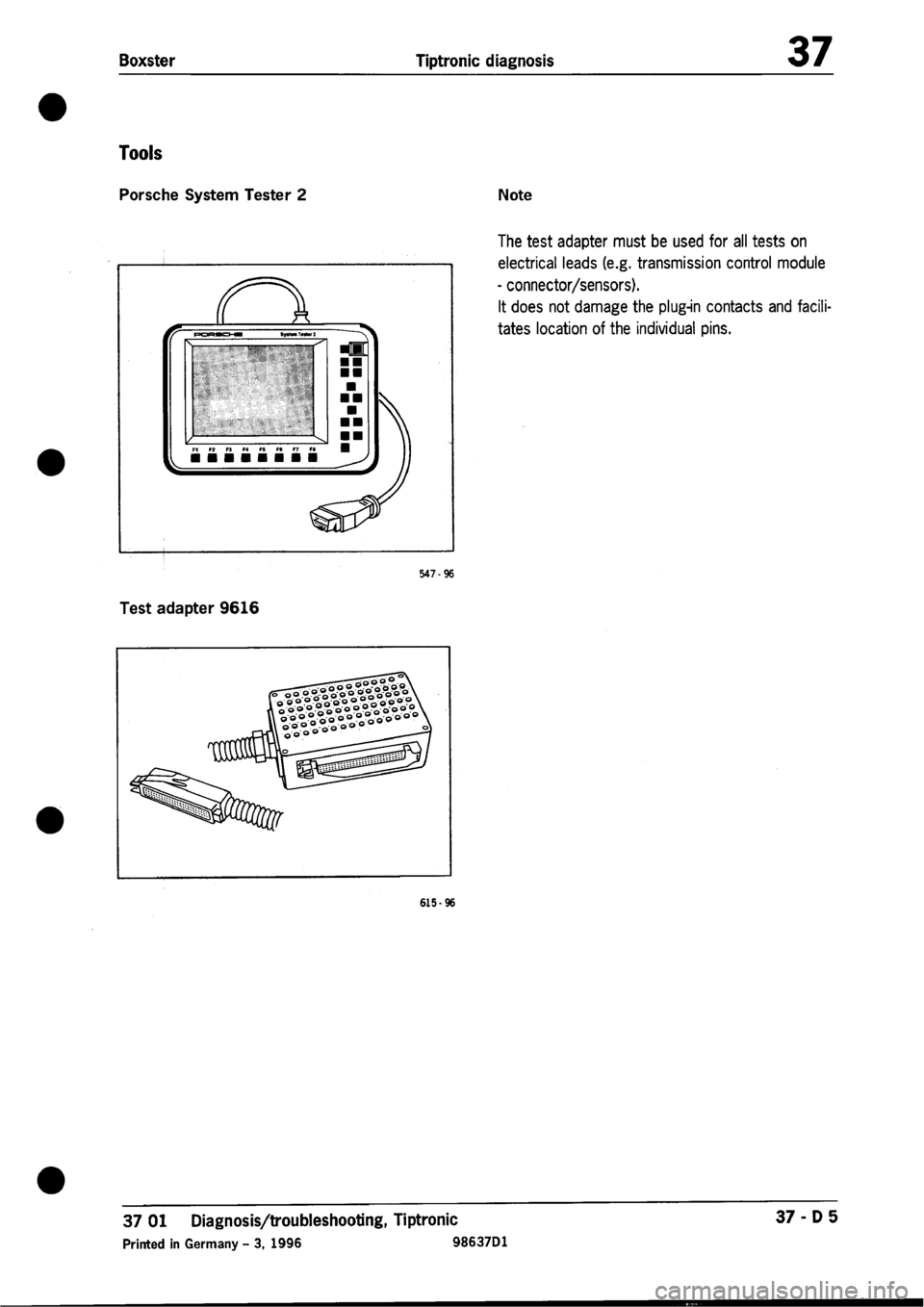 PORSCHE 986 BOXSTER 1997 Workshop Manual PORSCHE 986 BOXSTER 1997 Workshop Manual