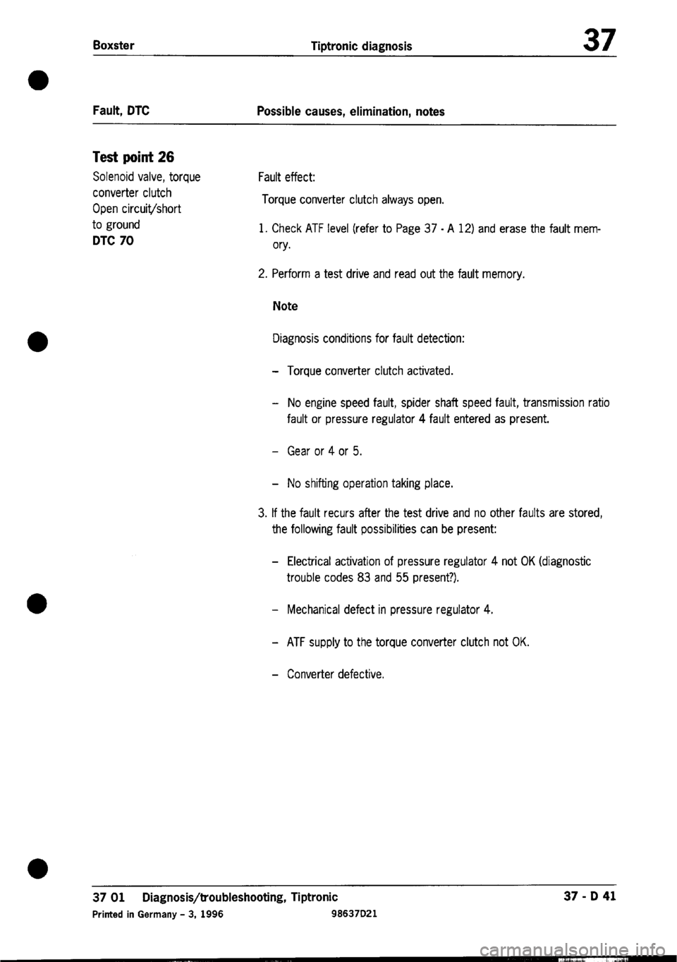 PORSCHE 986 BOXSTER 1997 Workshop Manual PORSCHE 986 BOXSTER 1997 Workshop Manual