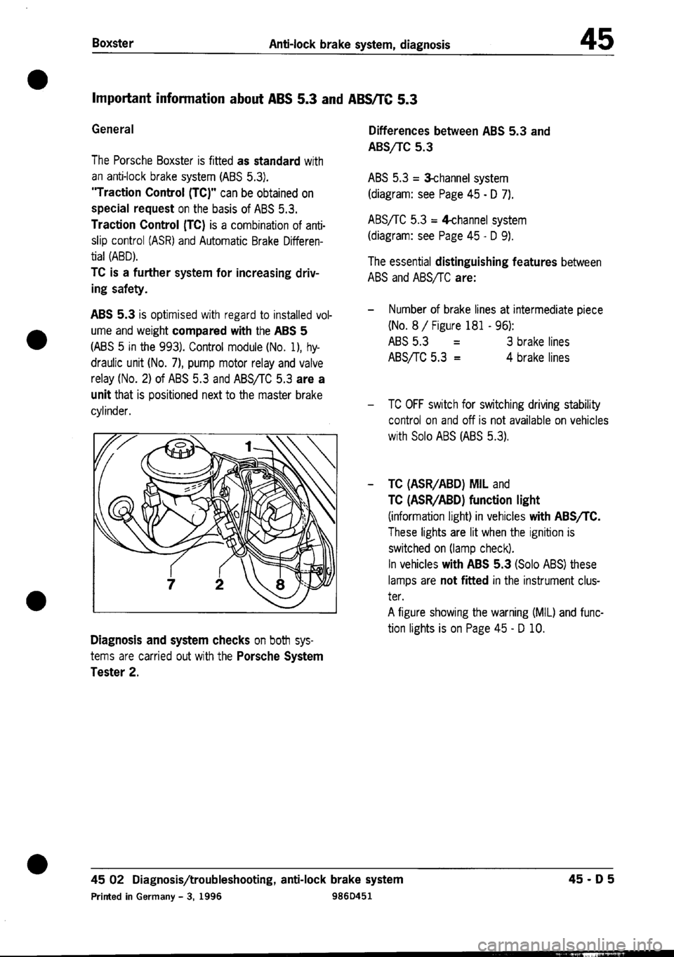 PORSCHE 986 BOXSTER 1997 Workshop Manual PORSCHE 986 BOXSTER 1997 Workshop Manual