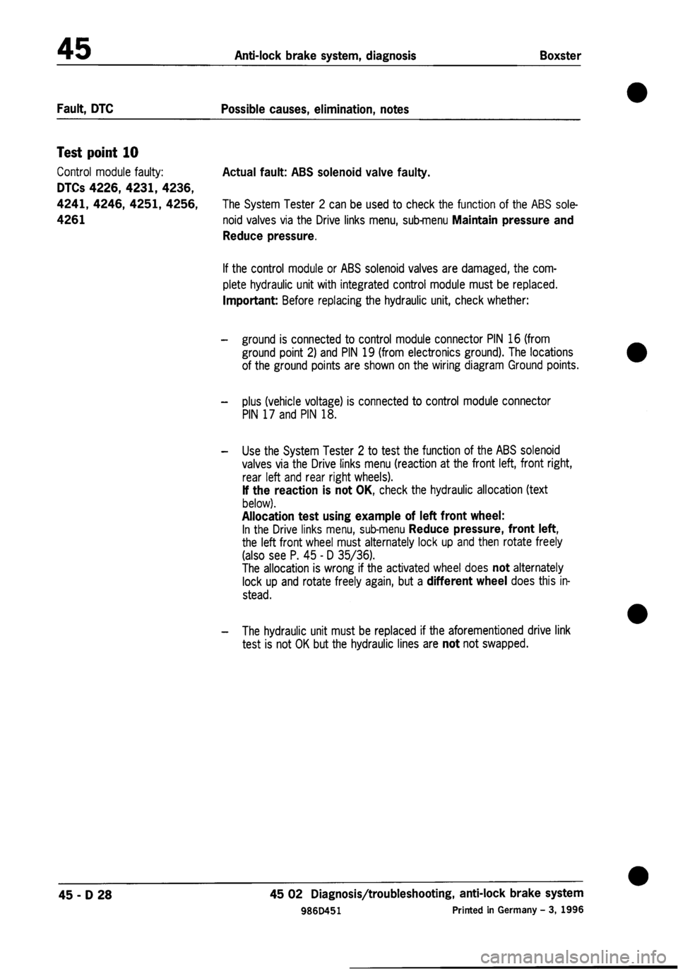 PORSCHE 986 BOXSTER 1997 Workshop Manual PORSCHE 986 BOXSTER 1997 Workshop Manual