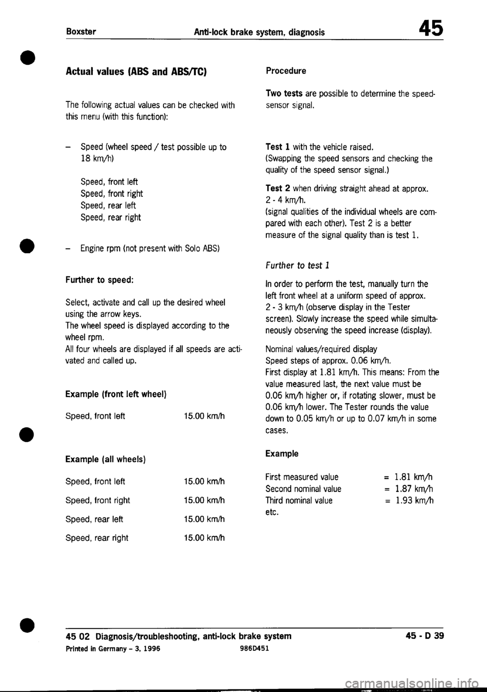 PORSCHE 986 BOXSTER 1997 Workshop Manual PORSCHE 986 BOXSTER 1997 Workshop Manual