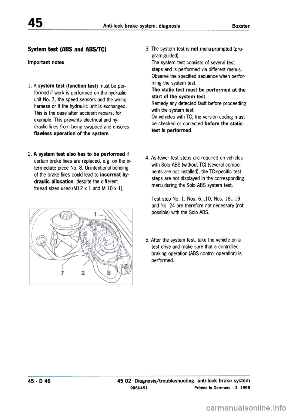PORSCHE 986 BOXSTER 1997 Workshop Manual PORSCHE 986 BOXSTER 1997 Workshop Manual