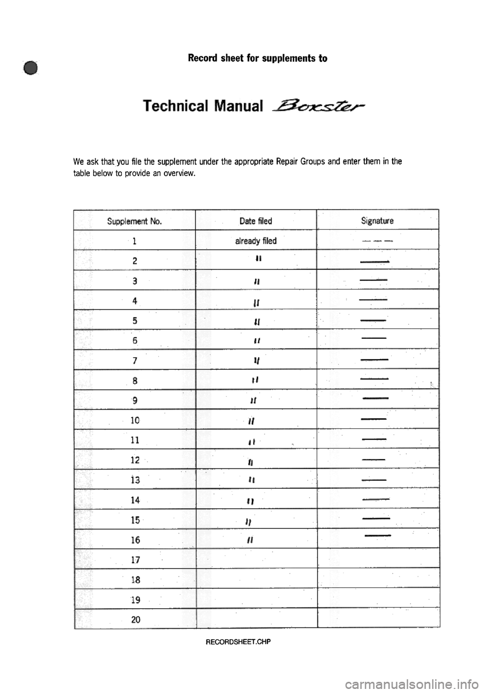 PORSCHE 986 BOXSTER 1997 Workshop Manual PORSCHE 986 BOXSTER 1997 Workshop Manual